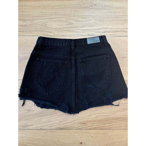 Carmar Black Neon Beatrice Denim Zip Distressed Zippered Skirt, Size 28 - Picture 3 of 4